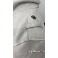 Chaqueta de gamuza sintética gris para mujer